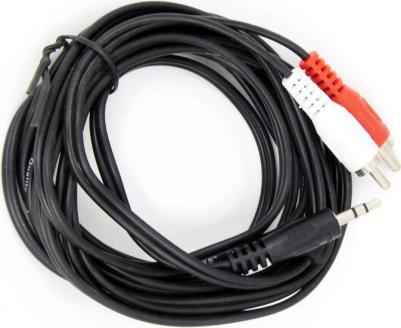 Кабель аудио JAAC010-5 2хRCA (m)-Jack 3.5 (m) 5м черный – фото 1