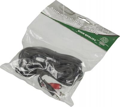 Кабель аудио JAAC010-5 2хRCA (m)-Jack 3.5 (m) 5м черный – фото 3