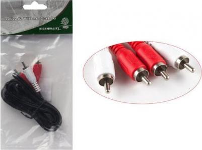 Кабель аудио JAAC024-15 2хRCA (m)-2хRCA (m) 1.5м черный