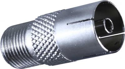 Переходник с F гнезда на TV гнездо металл – фото 1