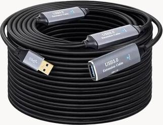 Удлинитель активный USB3.0(m)-USB3.0(f), питание USB-C(f) 5V, 20 метров PX/EXT-USB30-20M