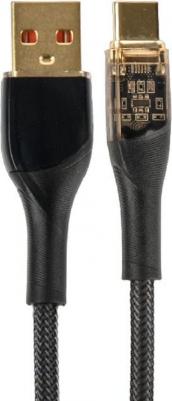 Кабель U4710 USB A вилка - USB Type-C вилка, 20W, нейлон, черный, 1 м., PREMIUM – фото 2