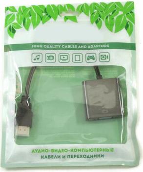 Переходник A7022 HDMI A вилка - VGA/SVGA розетка, черный – фото 3