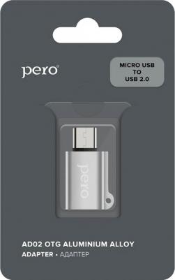 Адаптер AD02 OTG MICRO USB TO USB 2.0, серебристый