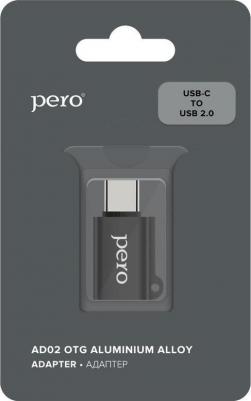 Адаптер AD02 OTG TYPE-C TO USB 2.0, черный – фото 1