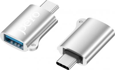 Адаптер AD02 OTG TYPE-C TO USB 2.0, серебристый – фото 1