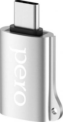 Адаптер AD02 OTG TYPE-C TO USB 2.0, серебристый