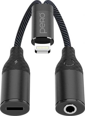 Аксессуар AD12 Lightning - Lightning/Mini Jack 3.5mm Black PRAD12BK – фото 3