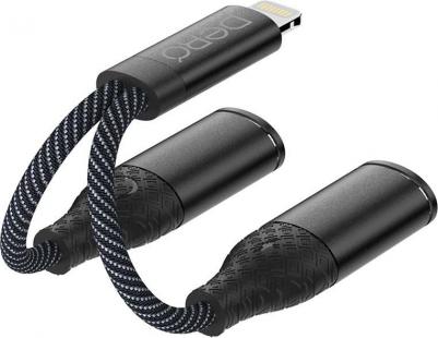 Аксессуар AD12 Lightning - Lightning/Mini Jack 3.5mm Black PRAD12BK – фото 4