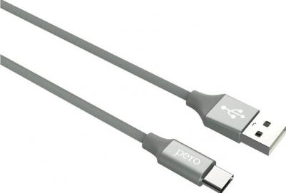 Дата-кабель DC-02 Type-C, 2.4А, 1м, серый