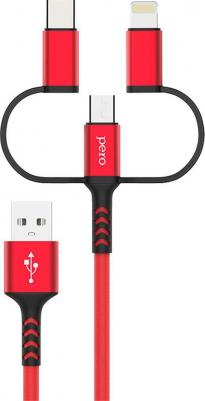 Кабель DC-06 Universal 3 in 1, 3А, 1м (PRDC-06U1MR)