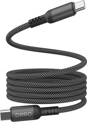 Кабель DC-15, USB Type-C (m) - USB Type-C (m), 1.2м, в оплетке, черный [prdc-15cc] – фото 1