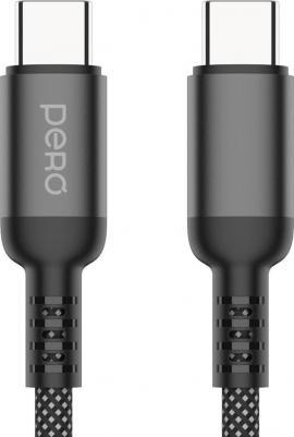 Кабель DC-15, USB Type-C (m) - USB Type-C (m), 1.2м, в оплетке, черный [prdc-15cc]