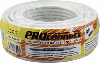 Кабель коаксиальный RG-6U, 75Ом, CCS/Al/Al, 48%, 50м, INDOOR, белый, цена за 1 бухта – фото 5