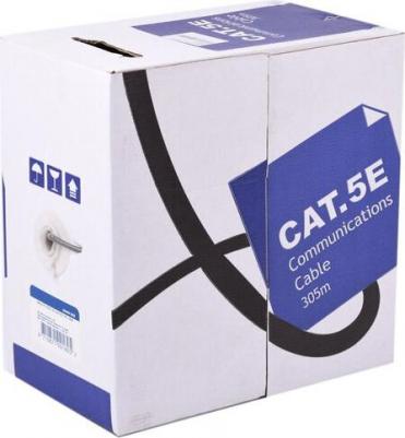 Кабель витая пара омедненный F/UTP, CAT 5e, PVC, 4PR, 24AWG, INDOOR, SOLID, серый, 305м, цена за 1 бухта – фото 1