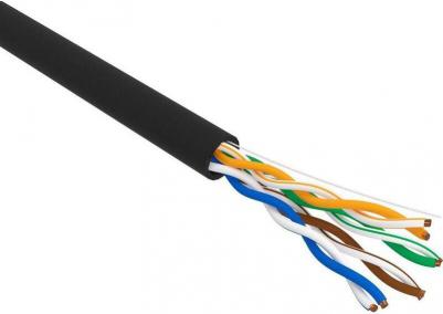 Кабель витая пара омедненный, U/UTP, CAT 5e, PE, 4PR, 24AWG, OUTDOOR, SOLID, черный, 305м, цена за 1 бухта – фото 5