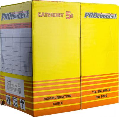 Кабель витая пара омедненный, U/UTP, CAT 5e, PE, 4PR, 24AWG, OUTDOOR, SOLID, черный, 305м, цена за 1 бухта