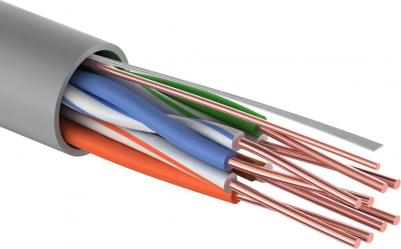 Кабель витая пара омедненный, U/UTP, CAT 5e, PVC, 4PR, 24AWG, INDOOR, SOLID, серый, 100м, цена за 1 бухта – фото 2