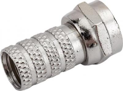 Разъем телекоммуникационный F-соединитель для кабеля RG-6, 19 мм, цена за 1 упак – фото 1