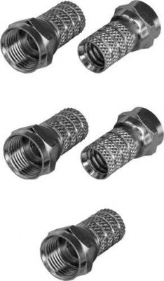 Разъем телекоммуникационный F-соединитель для кабеля RG-6, 19 мм, цена за 1 упак