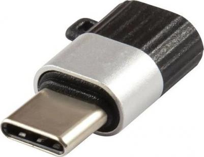 Адаптер-переходник Jumper MicroUSB – Type-C до 3А, черно-серебристый