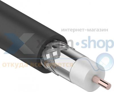 Кабель коаксиальныймагистральный RG-11U, 75Ом, CCS/Al/Al, 83%, 305м, OUTDOOR, черный, цена за 1 бухта
