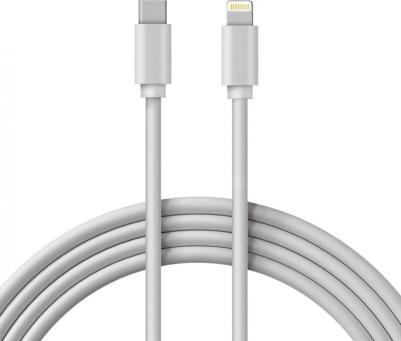 Кабель Lightning – Type-C 3A, 1м, ПВХ, белый, цена за 1 шт