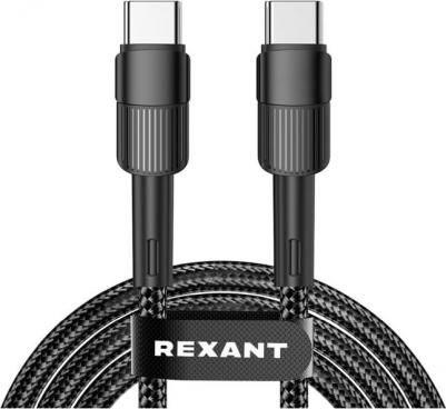 Кабель Type-C – Type-C, 5A, 100Вт, 2м, в черной нейлоновой оплетке, цена за 1 шт – фото 2