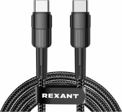 Кабель Type-C – Type-C, 5A, 100Вт, 2м, в черной нейлоновой оплетке, цена за 1 шт – фото 3