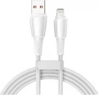Кабель USB-A – Lightning для Apple, 2,4А, 1м, в белой нейлоновой оплетке, цена за 1 шт