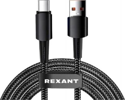 Кабель USB-A – Type-C, 6А, 120Вт, 1м, в черной нейлоновой оплетке, цена за 1 шт – фото 3