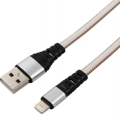 Кабель USB - Lightning 2.4A 1m White Nylon 18-7056 – фото 2