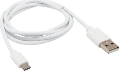 Кабель USB-micro USB/PVC/white/1m/, цена за 1 шт