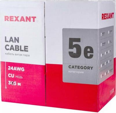 Кабель витая пара F/UTP, CAT 5e, PVC, 2PR, 24AWG, INDOOR, STRANDED, серый, 305м, цена за 1 бухта