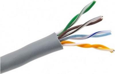 Кабель витая пара U/UTP, CAT 5e, PVC, 4PR, 24AWG, INDOOR, SOLID, серый, 50м, цена за 1 бухта – фото 1