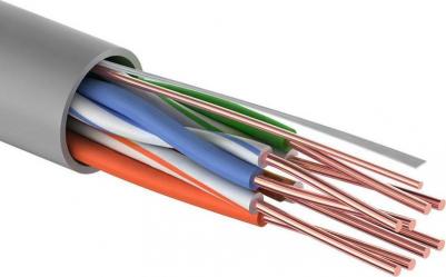 Кабель витая пара U/UTP, CAT 5e, PVC, 4PR, 24AWG, INDOOR, SOLID, серый, 50м, цена за 1 бухта