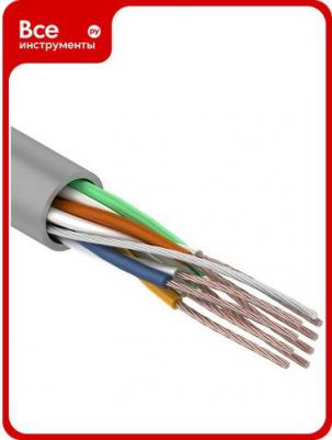 Кабель витая пара U/UTP, CAT 5e, PVC, 4PR, 24AWG, INDOOR, STRANDED, серый, 305м, цена за 1 бухта – фото 1