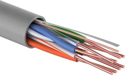 Кабель витая пара U/UTP, CAT 5e, ZH нг(А)-HF, 4PR, 24AWG, INDOOR, SOLID, серый, 305м LIGHT, цена за 1 бухта – фото 2
