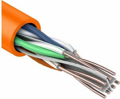 Кабель витая пара U/UTP, CAT 6, ZH нг(А)-HF, 4PR, 23AWG, INDOOR, SOLID, оранжевый, 305 м, цена за 1 бухта – фото 3