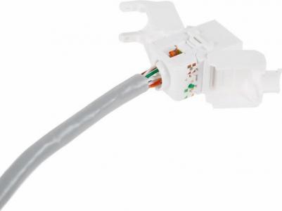 Модуль Keystone Jack RJ-45 UTP, CAT 6, тип 180 градусов, самозажимной, белый, цена за 1 шт – фото 3
