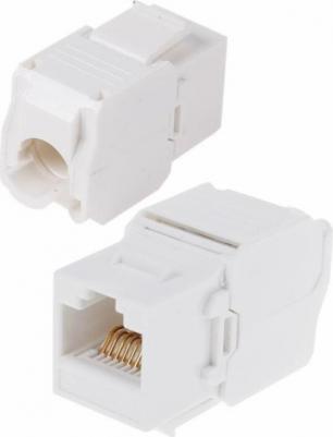 Модуль Keystone Jack RJ-45 UTP, CAT 6, тип 180 градусов, самозажимной, белый, цена за 1 шт