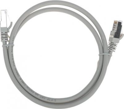 Патч-корд S/FTP, CAT 6A, RJ45-RJ45, 28AWG, LSZH, серый, 1м, цена за 1 шт – фото 1
