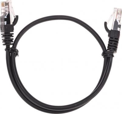 Патч-корд U/UTP, CAT 5e, RJ45-RJ45, 26AWG, LSZH, черный, 0,5м, цена за 1 шт