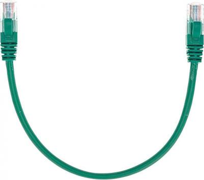 Патч-корд U/UTP, CAT 5e, RJ45-RJ45, 26AWG, LSZH, зеленый, 0,3м, цена за 1 шт