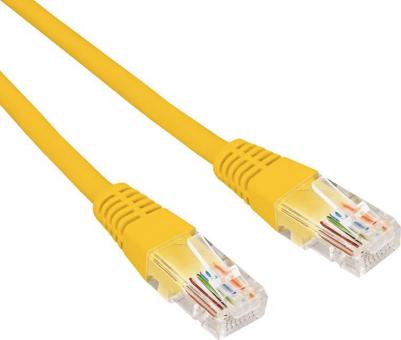 Патч-корд U/UTP, CAT 5e, RJ45-RJ45, 26AWG, LSZH, желтый, 0,5м, цена за 1 шт – фото 1
