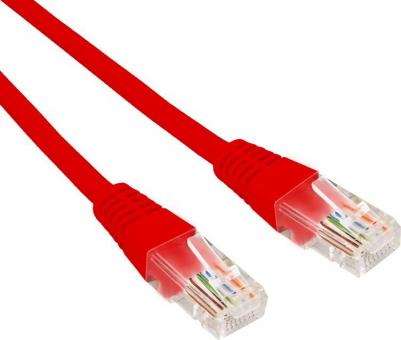 Патч-корд U/UTP, CAT 6, RJ45-RJ45, 26AWG, LSZH, красный, 1м, цена за 1 шт – фото 1