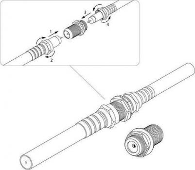 Переход гнездо F-гнездо F "Бочка" с кольцом 05-4201 – фото 1