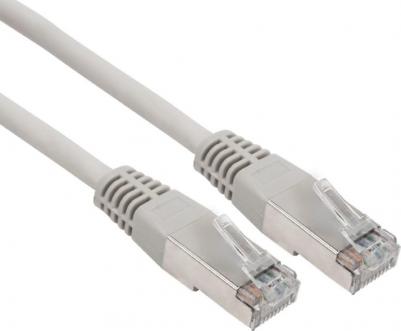 Шнур коммутационный, патч-корд F/UTP RJ45-RJ45, CAT 5e, ZH нг(А)-HF, серый, 0,5м, цена за 1 шт – фото 1