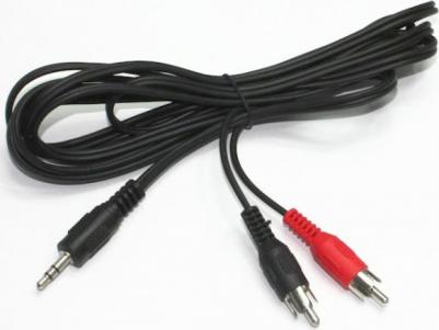 Кабель jack 3.5 jack на 2 тюльпана 2RCA 3 метра тюльпаны на джек Aux – фото 1