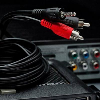 Кабель jack 3.5 jack на 2 тюльпана 2RCA 3 метра тюльпаны на джек Aux